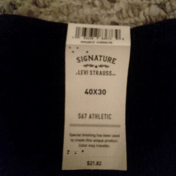 LEVI STRAUSS SIGNATURE MEN'S PREMIUM FLEX S67 ATHLETIC JEANS - 40x30 BLACK - Picture 4 of 5